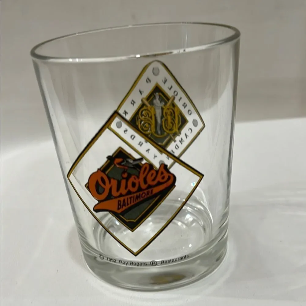 Baltimore Orioles Rocks Glass Tumbler12 Oz 4 In Tall 3 1/4 In Round Camden Yards